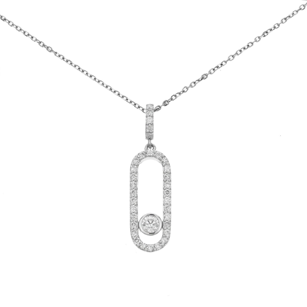 18KT white gold pendant with 0.32ctw round diamonds, G/H-SI ...