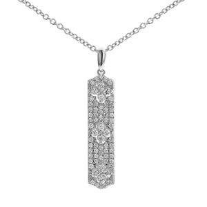 18KT white gold bar pendant with 0.70ctw round diamonds, G/H...