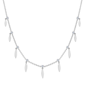 18KT white gold necklace with 0.40ctw round diamonds, G/H-SI...