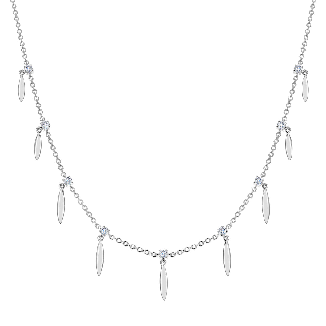 18KT white gold necklace with 0.40ctw round diamonds, G/H-SI...