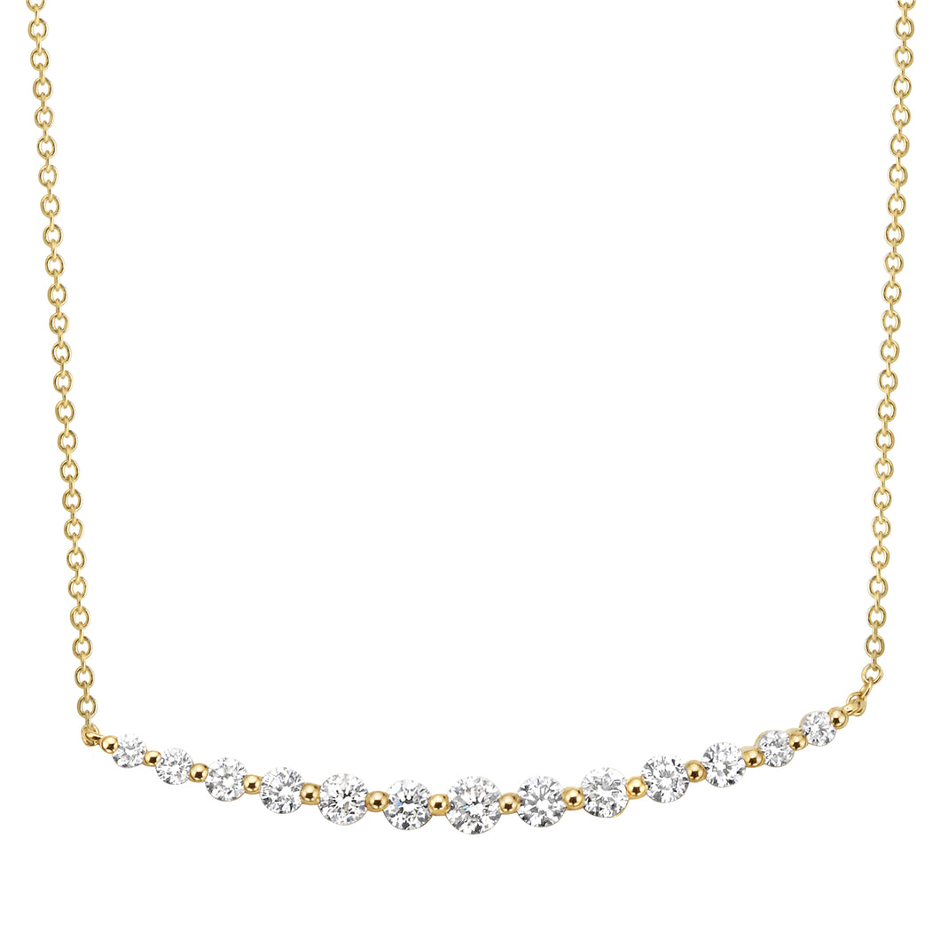 14KT yellow gold necklace with 0.56ctw round diamonds, G/H-S...