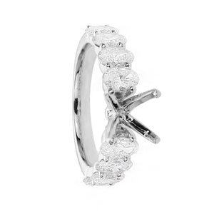 18KT white gold semi-mount with 1.70ctw oval diamonds, G/H-S...