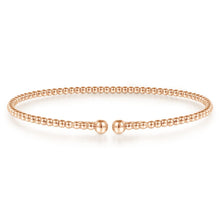 Load image into Gallery viewer, 14K Rose Gold Beaded Bujukan Bangle, Sz 6.25
