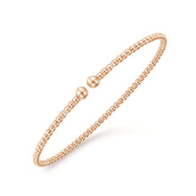Load image into Gallery viewer, 14K Rose Gold Beaded Bujukan Bangle, Sz 6.25
