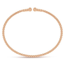 Load image into Gallery viewer, 14K Rose Gold Beaded Bujukan Bangle, Sz 6.25
