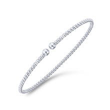 Load image into Gallery viewer, 14K White Gold Beaded Bujukan Bangle, Size 6.25

