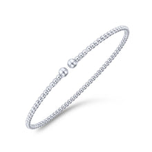 Load image into Gallery viewer, 14K White Gold Beaded Bujukan Bangle, Size 6.25
