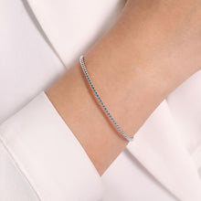 Load image into Gallery viewer, 14K White Gold Beaded Bujukan Bangle, Size 6.25
