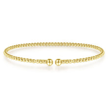 Load image into Gallery viewer, 14K Yellow Gold Beaded Bujukan Bangle, Size 6.25
