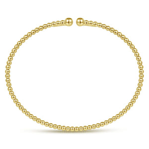 14K Yellow Gold Beaded Bujukan Bangle, Size 6.25