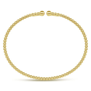 14K Yellow Gold Beaded Bujukan Bangle, Size 6.25