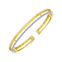 Load image into Gallery viewer, 14KT yellow gold double hinged bangle with 0.44ctw round dia...
