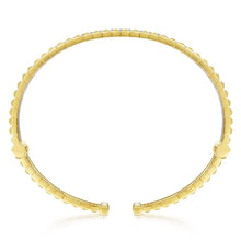 Load image into Gallery viewer, 14KT yellow gold double hinged bangle with 0.44ctw round dia...

