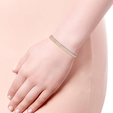 Load image into Gallery viewer, 14KT yellow gold double hinged bangle with 0.44ctw round dia...
