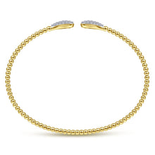 Load image into Gallery viewer, 14K Yellow Gold Bujukan Bead Cuff Bracelet with Diamond Pavé...
