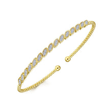 Load image into Gallery viewer, 14k yellow gold diamond bangle, 0.36ctw H/I-SI
