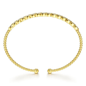 14k yellow gold diamond bangle, 0.36ctw H/I-SI