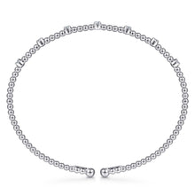 Load image into Gallery viewer, 14K White Gold Bujukan Bead Cuff Bracelet with Diamond Stati...
