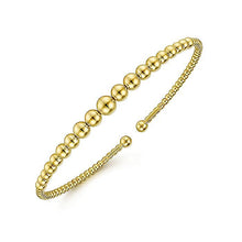 Load image into Gallery viewer, 14KT yellow gold graduated beaded bangle bracelet, size 6.25
