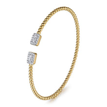 Load image into Gallery viewer, 14K Yellow Gold Bujukan Open Cuff Bracelet with Diamond Bagu...
