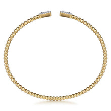 Load image into Gallery viewer, 14K Yellow Gold Bujukan Open Cuff Bracelet with Diamond Bagu...
