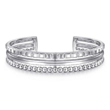 Load image into Gallery viewer, Sterling Silver Bujukan and Pyramid Triple Row Bangle, size ...
