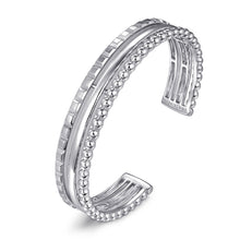 Load image into Gallery viewer, Sterling Silver Bujukan and Pyramid Triple Row Bangle, size ...
