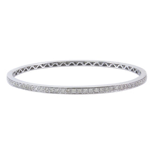 18KT White Gold Bangle Bracelet with 1.39ctw diamonds, I-SI ...