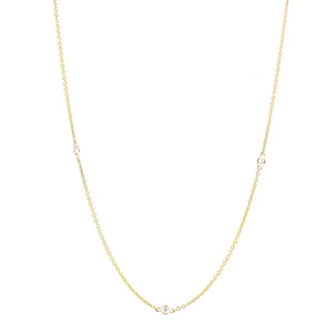 14KT yellow gold diamonds by the yard chain with 0.20ctw rou...