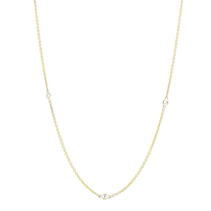 14KT yellow gold diamonds by the yard chain with 0.20ctw rou...