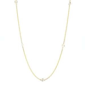 14KT yellow gold diamonds by the yard chain with 0.50ctw rou...