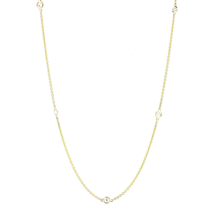 14KT yellow gold diamonds by the yard chain with 0.50ctw rou...