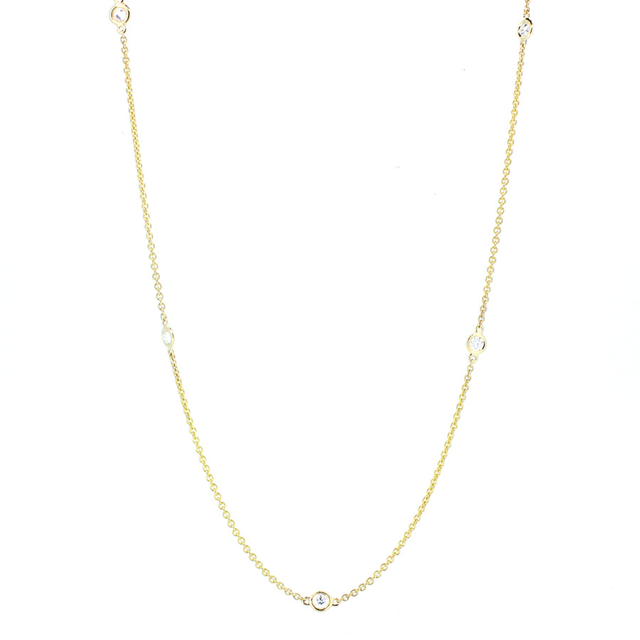 14KT yellow gold diamonds by the yard chain with 0.50ctw rou...