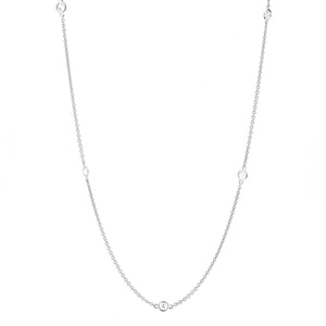 14KT white gold diamonds by the yard chain with 0.51ctw roun...