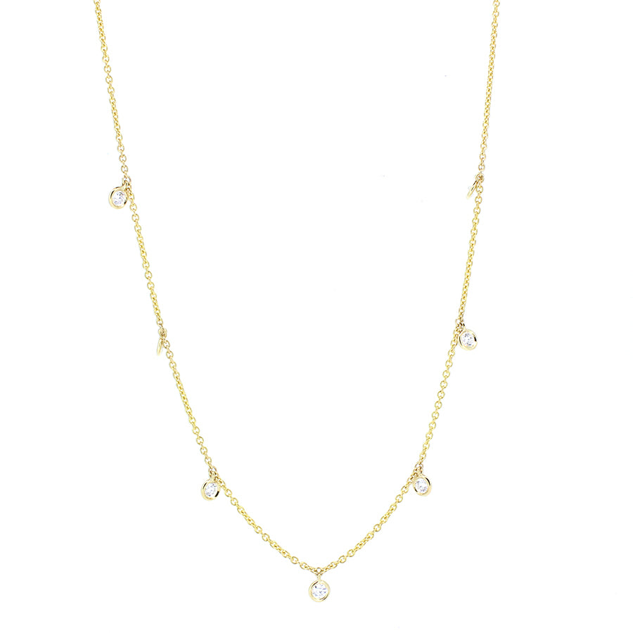 14KT yellow gold diamonds by the yard chain with 0.47ctw rou...