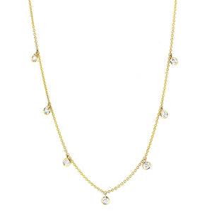 14KT yellow gold diamonds by the yard chain with 1.00ctw rou...