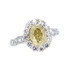 Load image into Gallery viewer, 14KT white and yellow gold ring with 1.91ct oval yellow diam...
