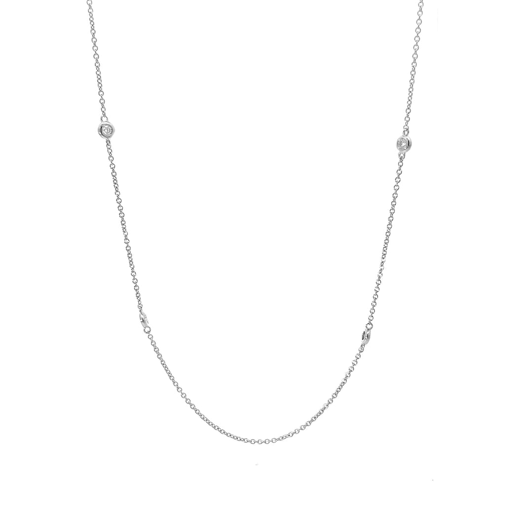 Platinum pendant chain, cable link, 0.11ctw round diamond st...