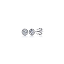 Load image into Gallery viewer, 14K White Gold Diamond Halo Stud Earring, 0.56ctw H/I-SI
