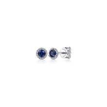 Load image into Gallery viewer, 14K White Gold Sapphire Stud Earring, 0.09ctw H/I-SI, 0.74ct...
