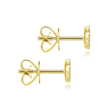 Load image into Gallery viewer, 14K Yellow Gold Round Cluster Diamond Stud Earrings, 0.13ctw...
