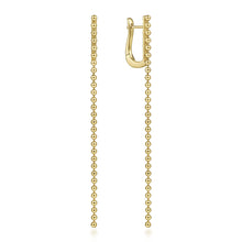 Load image into Gallery viewer, 14KT yellow gold Bujukan beaded chain drop earrings

