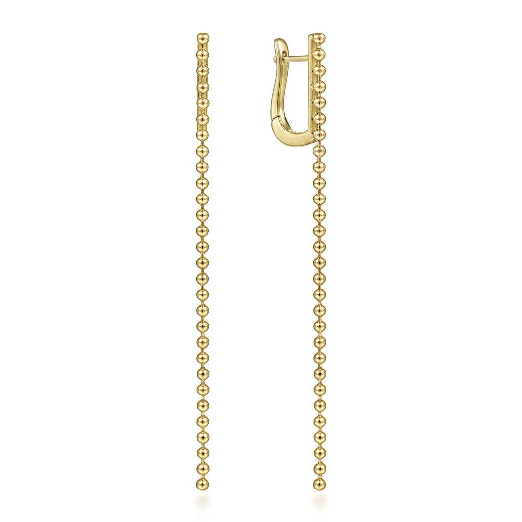 14KT yellow gold Bujukan beaded chain drop earrings