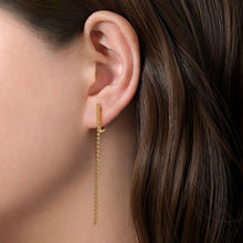 Load image into Gallery viewer, 14KT yellow gold Bujukan beaded chain drop earrings
