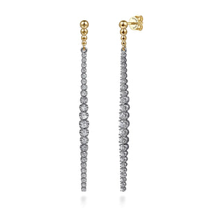 14KT white and yellow gold Bujukan graduated drop with 0.76c...