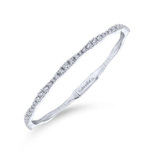 Load image into Gallery viewer, 14KT white gold diamond station bangle, 1.06ctw, H/I-SI
