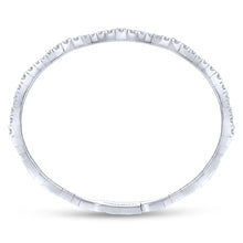Load image into Gallery viewer, 14KT white gold diamond station bangle, 1.06ctw, H/I-SI
