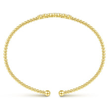 Load image into Gallery viewer, 14KT yellow gold Bujukan bead bangle bracelet with cluster d...
