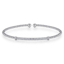 Load image into Gallery viewer, 14KT white gold Bujukan bangle bracelet with diamond pave ba...
