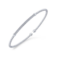 Load image into Gallery viewer, 14KT white gold Bujukan bangle bracelet with diamond pave ba...
